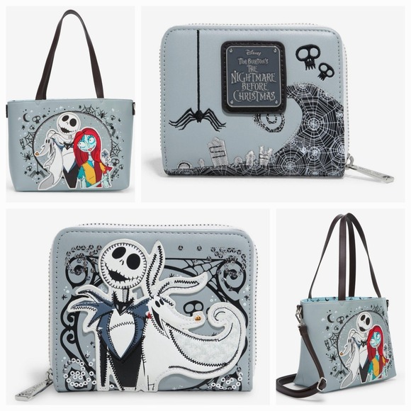 Loungefly Handbags - NEW Loungefly Disney Nightmare Before Christmas Jack Sally Zero Tote Bag+ WALLET